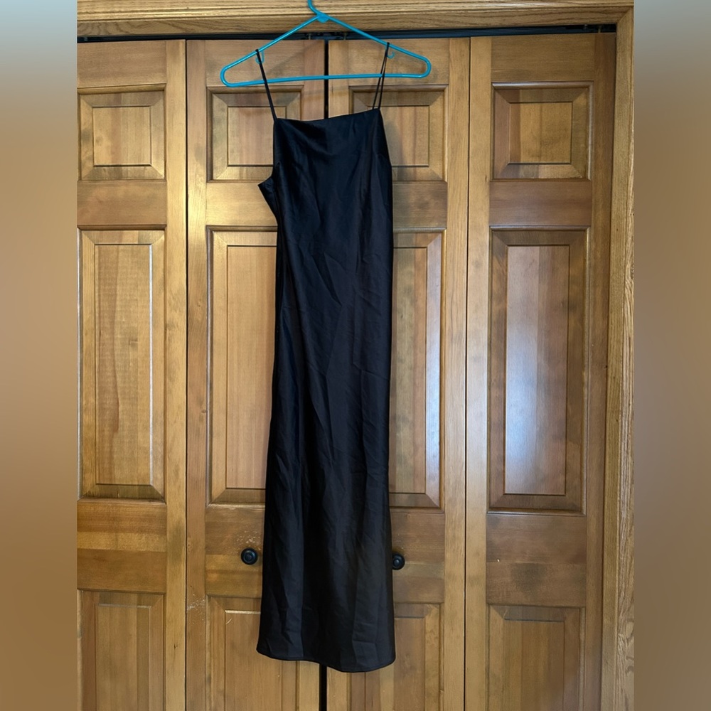 Black satin dress